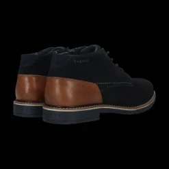 Leder Schnürstiefel dunkelblau