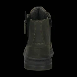 Leder Schnürstiefel dunkelgrün