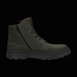Leder Schnürstiefel dunkelgrün