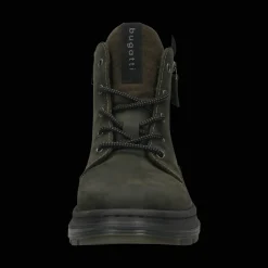 Leder Schnürstiefel dunkelgrün