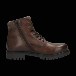 Leder Schnürstiefel dunkelbraun