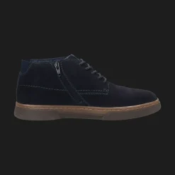 Leder Schnürstiefel dunkelblau