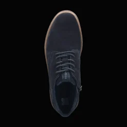 Leder Schnürstiefel dunkelblau