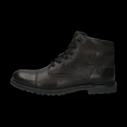 Leder Schnürstiefel dunkelgrau