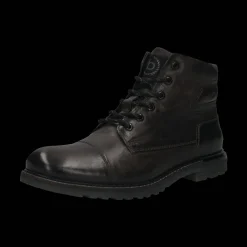 Leder Schnürstiefel dunkelgrau