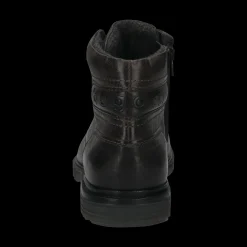 Leder Schnürstiefel dunkelgrau