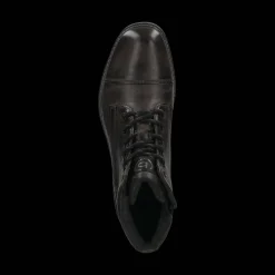 Leder Schnürstiefel dunkelgrau
