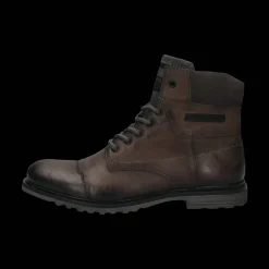Leder Schnürstiefel dunkelgrau