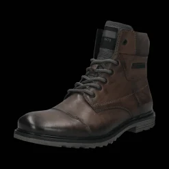 Leder Schnürstiefel dunkelgrau