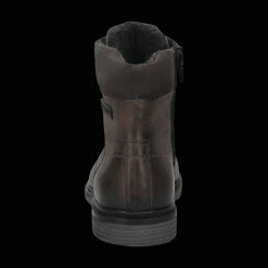 Leder Schnürstiefel dunkelgrau