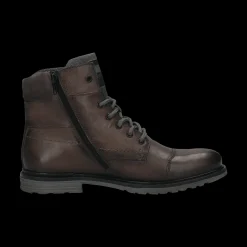 Leder Schnürstiefel dunkelgrau