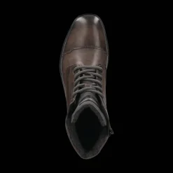 Leder Schnürstiefel dunkelgrau