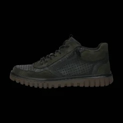 Leder Schnürstiefel dunkelgrün