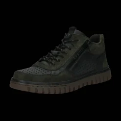 Leder Schnürstiefel dunkelgrün