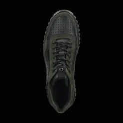 Leder Schnürstiefel dunkelgrün