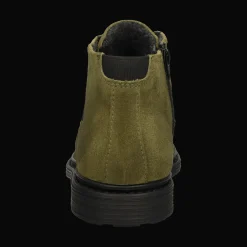 Leder Schnürstiefel dunkelgrün