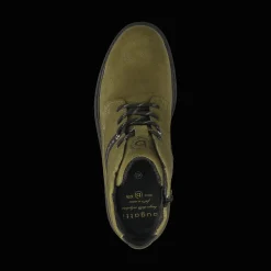 Leder Schnürstiefel dunkelgrün