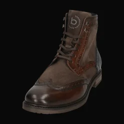 Leder Schnürstiefel dunkelbraun