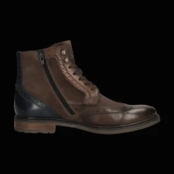 Leder Schnürstiefel dunkelbraun