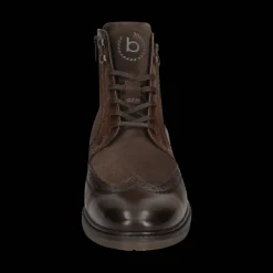 Leder Schnürstiefel dunkelbraun