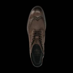 Leder Schnürstiefel dunkelbraun