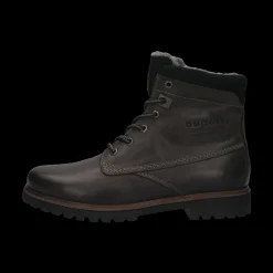 Leder Schnürstiefel dunkelgrau