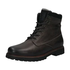 Leder Schnürstiefel dunkelgrau