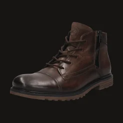 Leder Schnürstiefel dunkelbraun