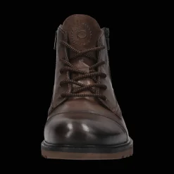 Leder Schnürstiefel dunkelbraun