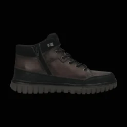 Leder Schnürstiefel dunkelgrau