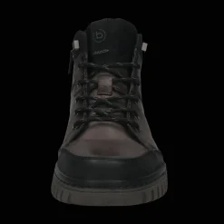 Leder Schnürstiefel dunkelgrau