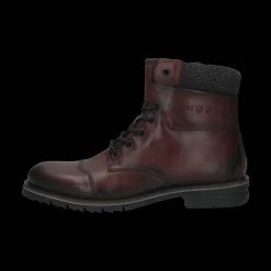 Leder Schnürstiefel dunkelrot
