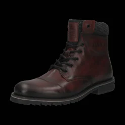 Leder Schnürstiefel dunkelrot