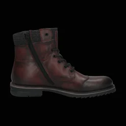 Leder Schnürstiefel dunkelrot