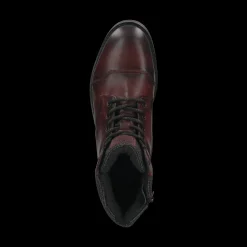 Leder Schnürstiefel dunkelrot