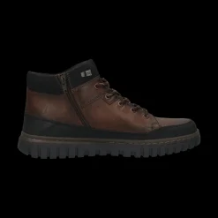Leder Schnürstiefel dunkelbraun