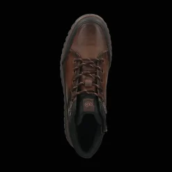 Leder Schnürstiefel dunkelbraun