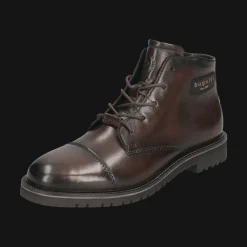 Leder Schnürstiefel dunkelbraun