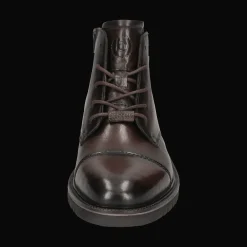 Leder Schnürstiefel dunkelbraun