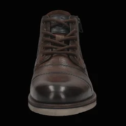 Leder Schnürstiefel dunkelbraun