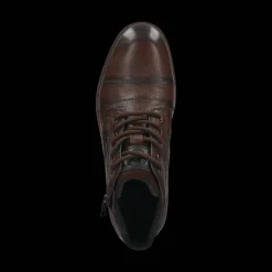 Leder Schnürstiefel dunkelbraun