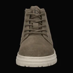 Leder Schnürstiefel Sand