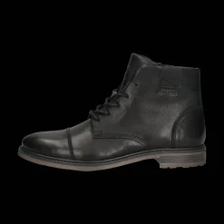 Leder Schnürstiefel schwarz