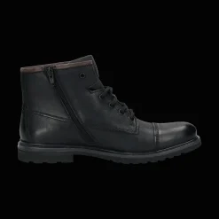 Leder Schnürstiefel schwarz