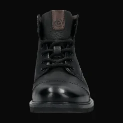 Leder Schnürstiefel schwarz