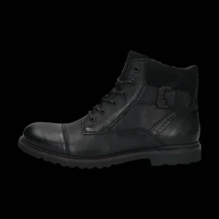 Leder Schnürstiefel schwarz
