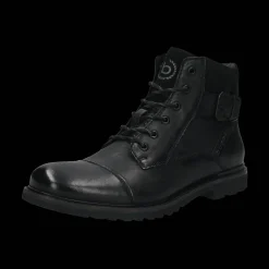 Leder Schnürstiefel schwarz