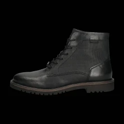 Leder Schnürstiefel schwarz