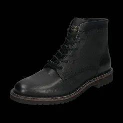 Leder Schnürstiefel schwarz