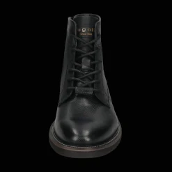 Leder Schnürstiefel schwarz